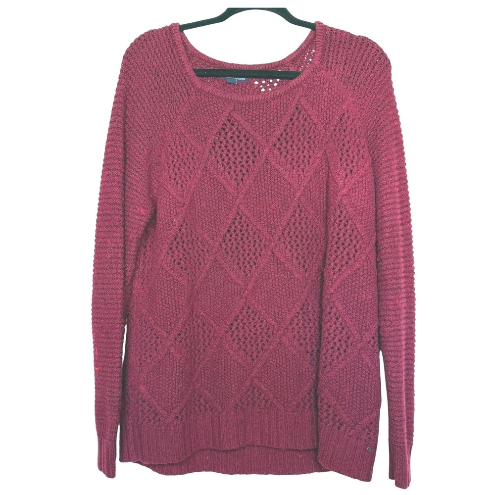 American Eagle Dark Red argyle‎ style sweater Size Large - Picture 2 of 7